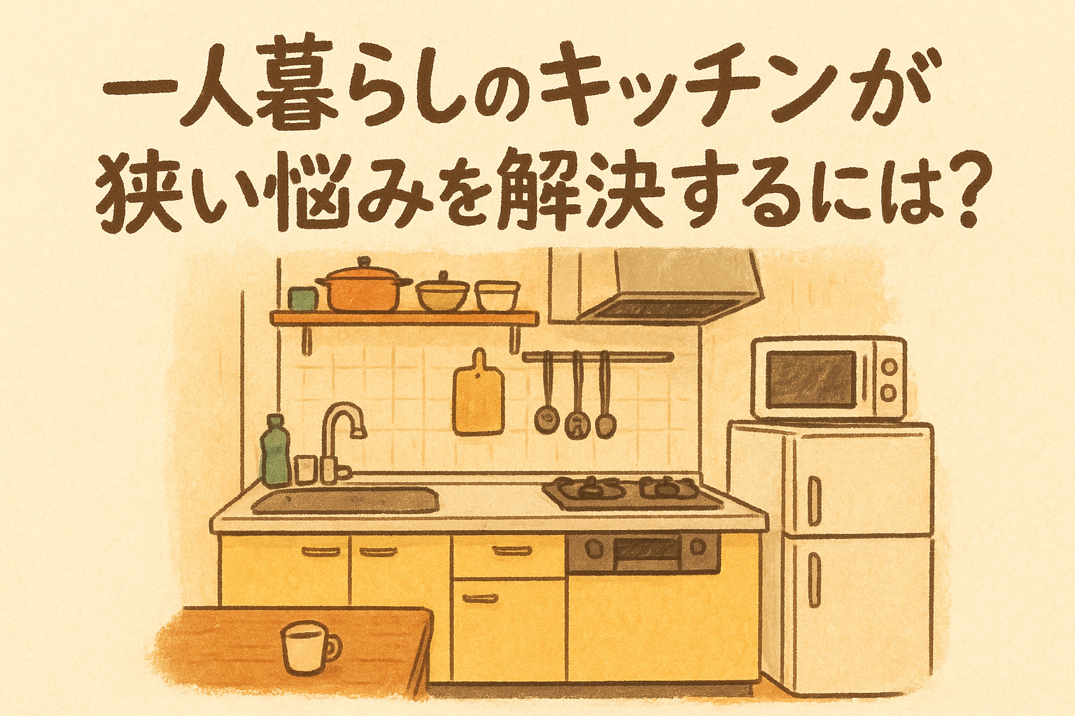 一人暮らしのキッチンが狭い悩みを解決するには？
