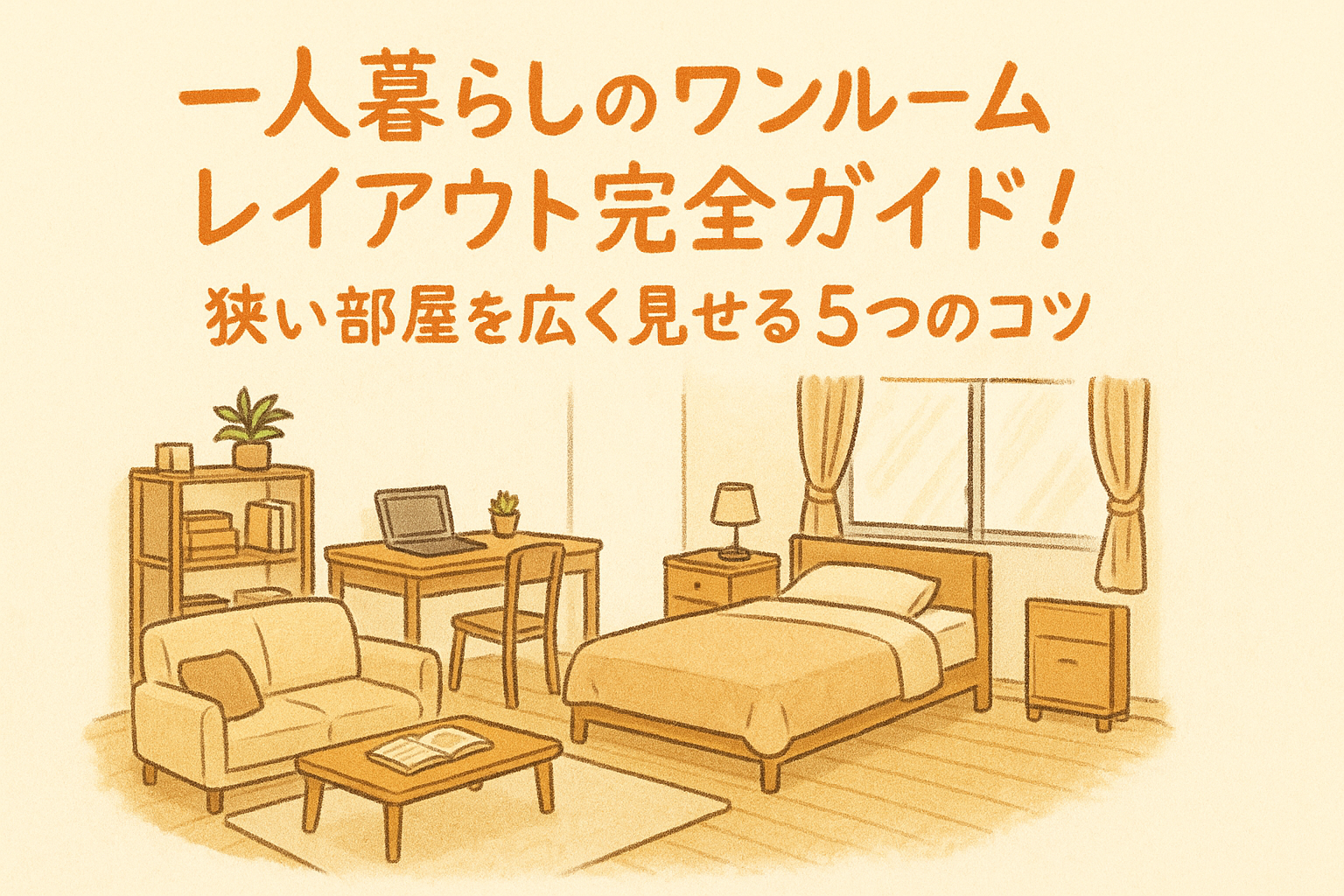 一人暮らしのワンルームレイアウト完全ガイド！狭い部屋を広く見せる5つのコツ