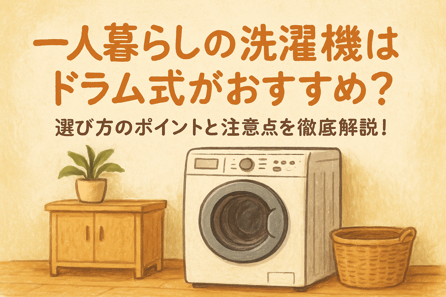 一人暮らしの洗濯機はドラム式がおすすめ？選び方のポイントと注意点を徹底解説！