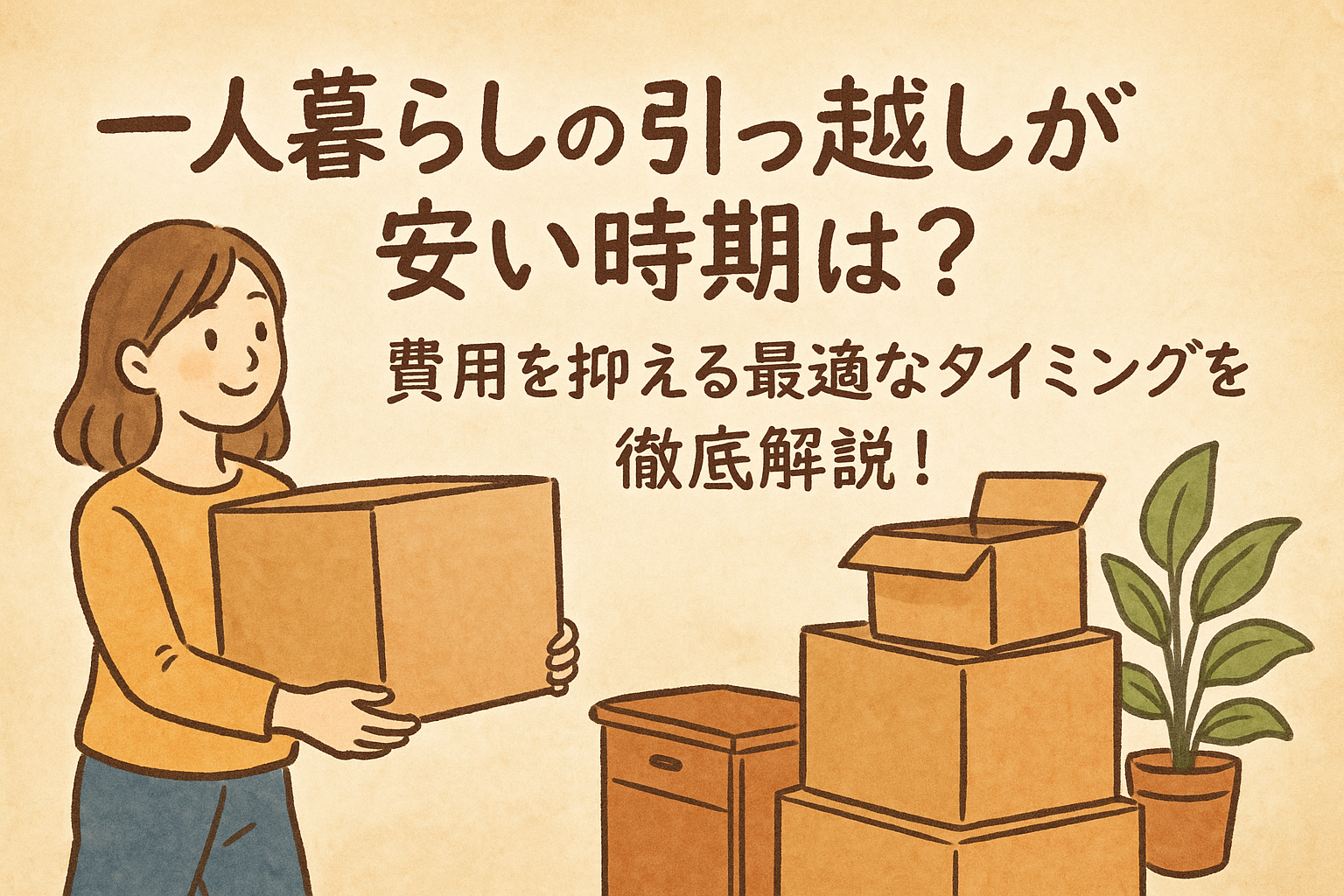 一人暮らしの引っ越しが安い時期は？費用を抑える最適なタイミングを徹底解説！