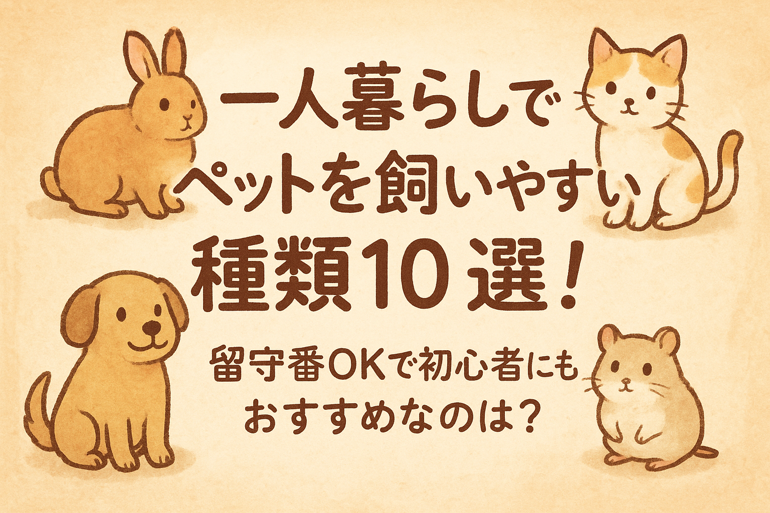 一人暮らしでペットを飼いやすい種類10選！留守番OKで初心者にもおすすめなのは？