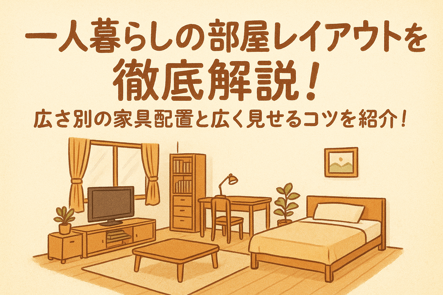 一人暮らしの部屋レイアウトを徹底解説！広さ別の家具配置と広く見せるコツを紹介！
