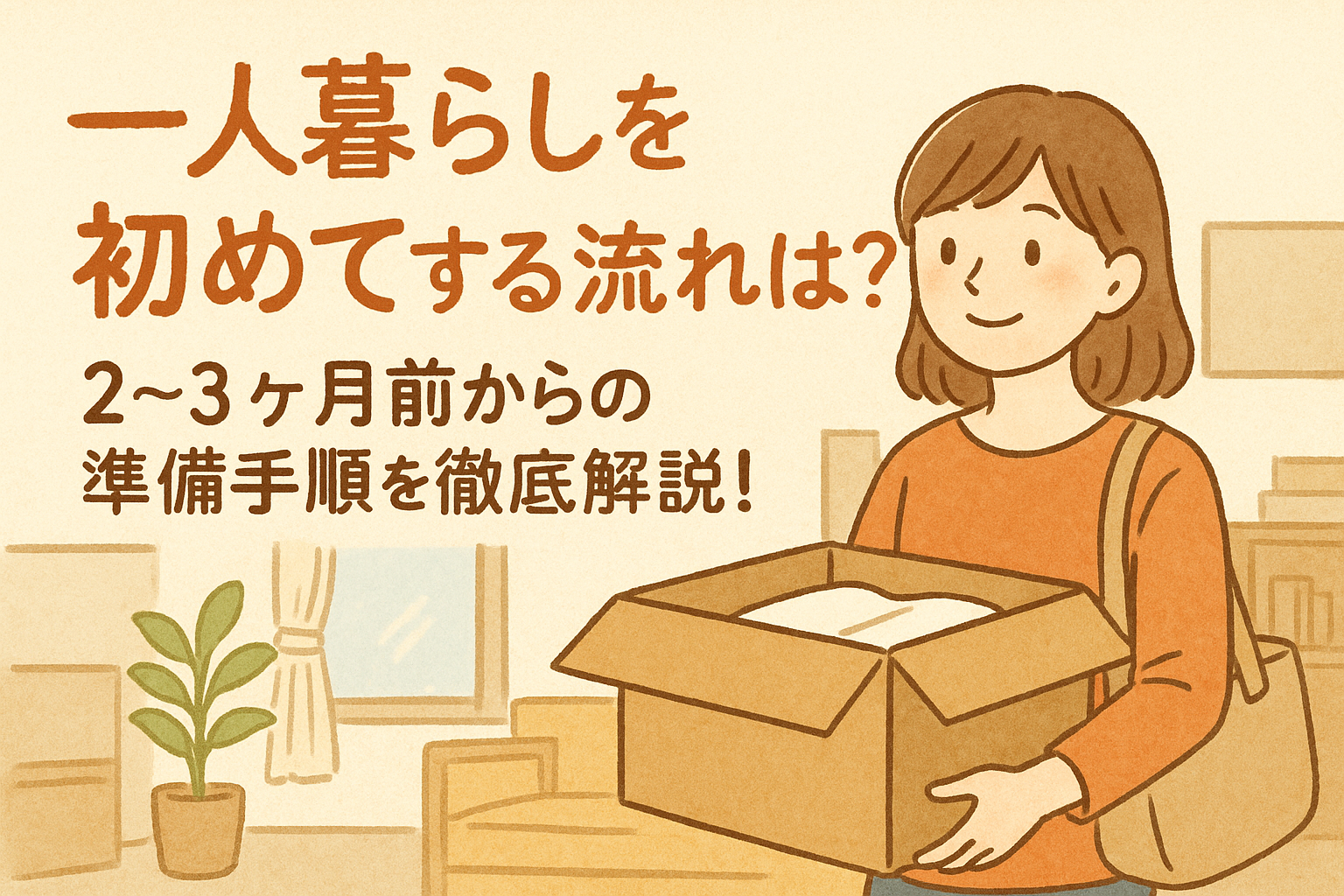 一人暮らしを初めてする流れは?2〜3ヶ月前からの準備手順を徹底解説!