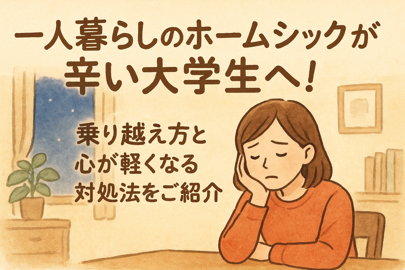 一人暮らしのホームシックが辛い大学生へ！乗り越え方と心が軽くなる対処法をご紹介