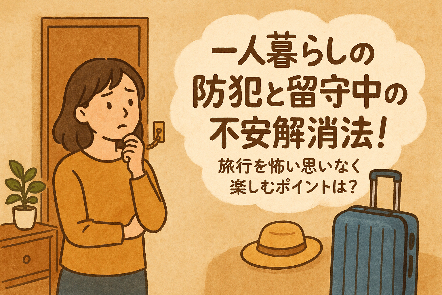 一人暮らしの防犯と留守中の不安解消法！旅行を怖い思いなく楽しむポイントは？