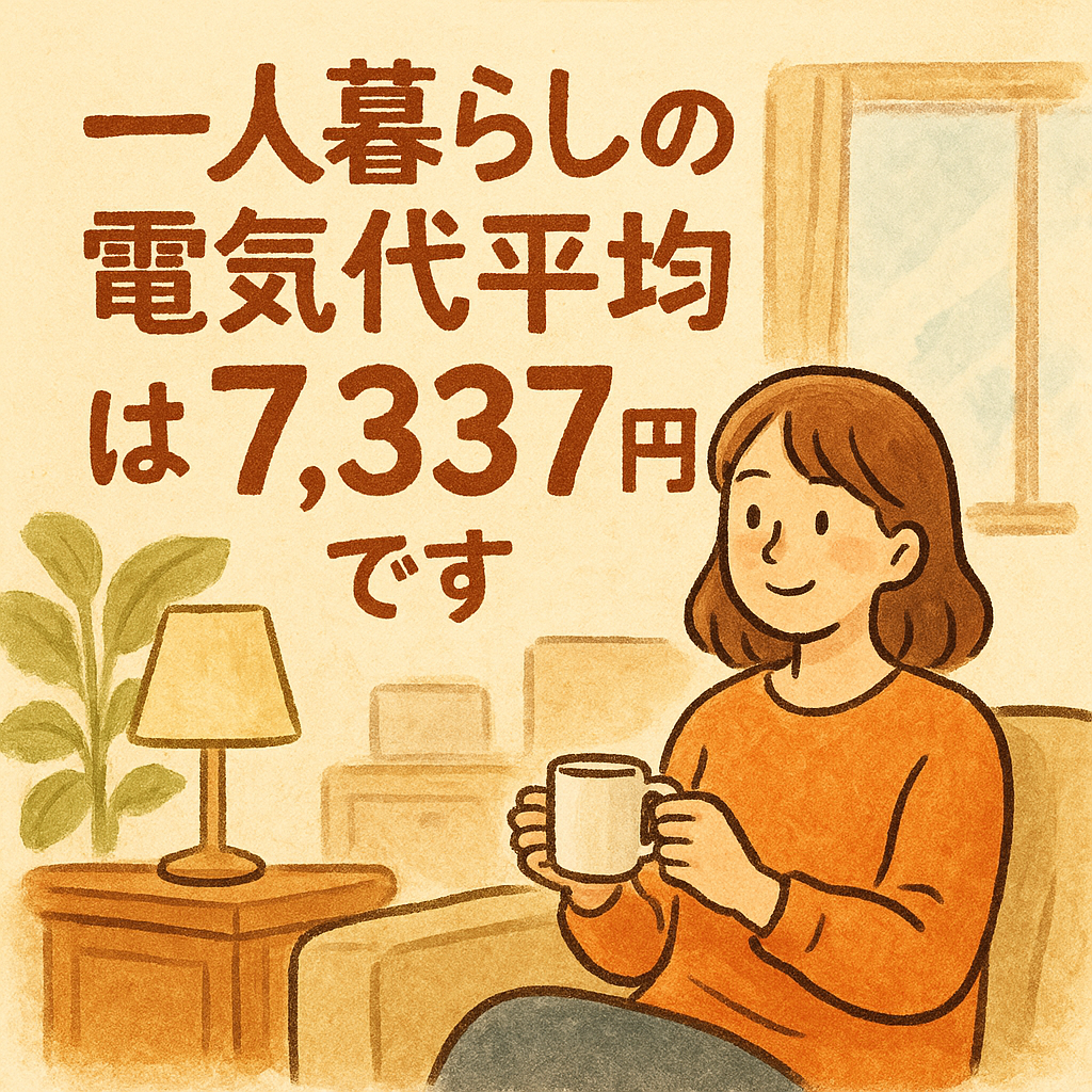 一人暮らしの電気代平均は月7,337円です