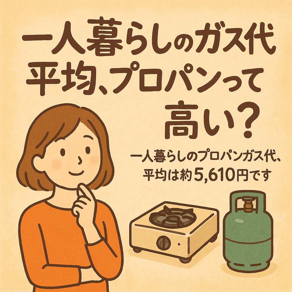 一人暮らしのプロパンガス代、平均は約5,610円です