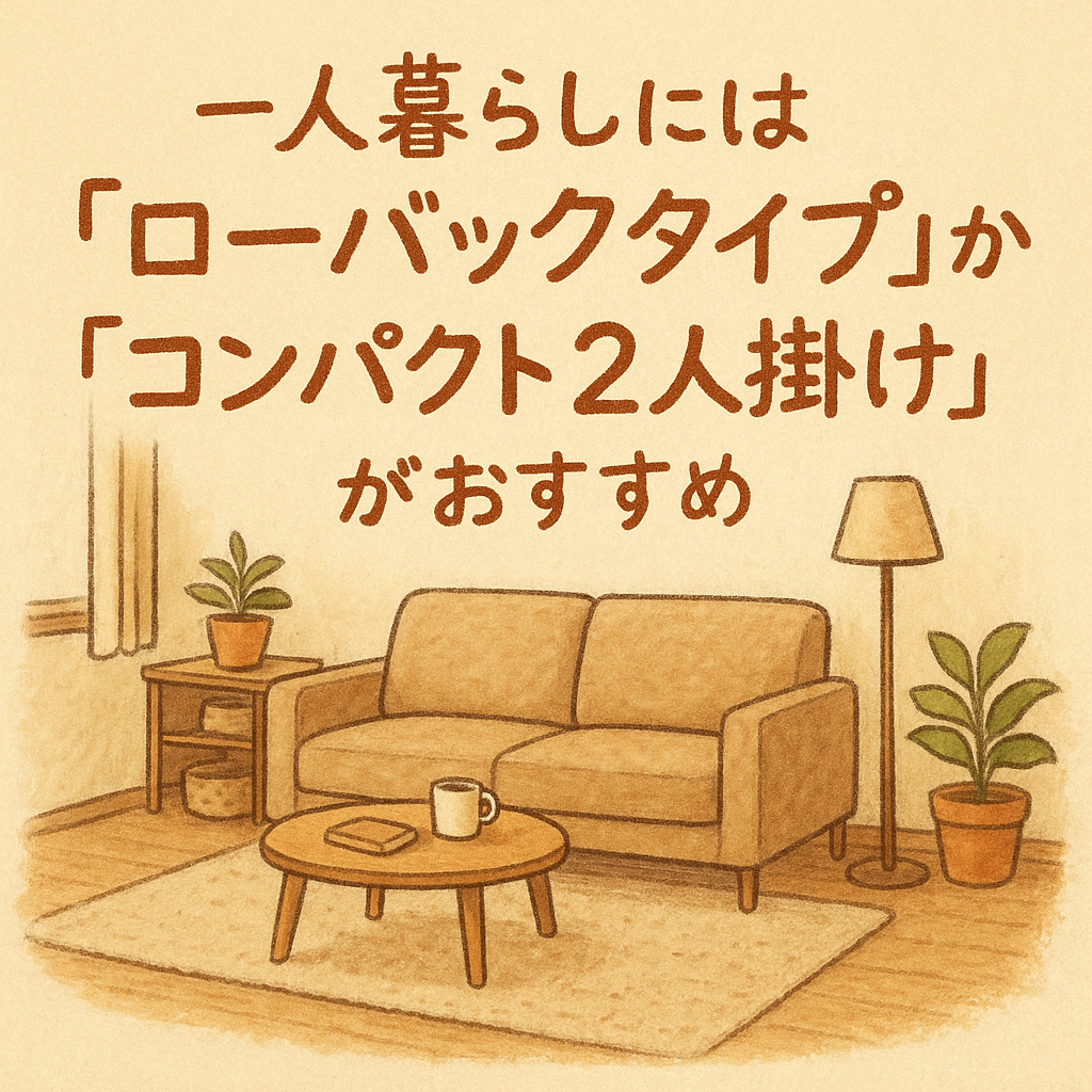 一人暮らしには「ローバックタイプ」か「コンパクト2人掛け」がおすすめ