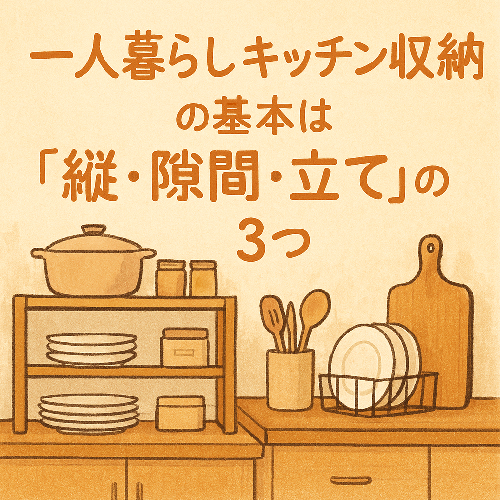 一人暮らしキッチン収納の基本は「縦・隙間・立て」の3つ