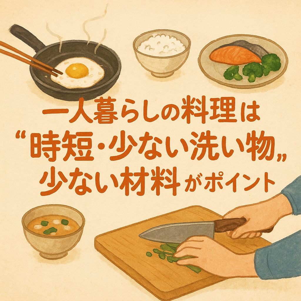 一人暮らしの料理は「時短・少ない洗い物・少ない材料」がポイント