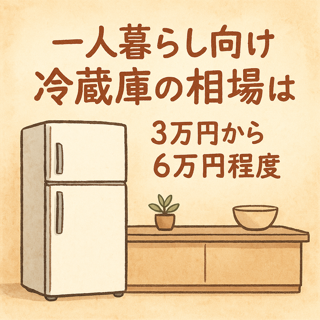 一人暮らし向け冷蔵庫の相場は3万円から6万円程度